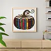 Books Pumpkin Full 18CT DIY Stamped Needlework Embroidery Kit 15.75x15.75inch Embroidery Needlepoint Starter Kits Cross Stitch Art and Crafts Kits for Beginners Adults Home Decor (18CTAFF-2098__C__40X