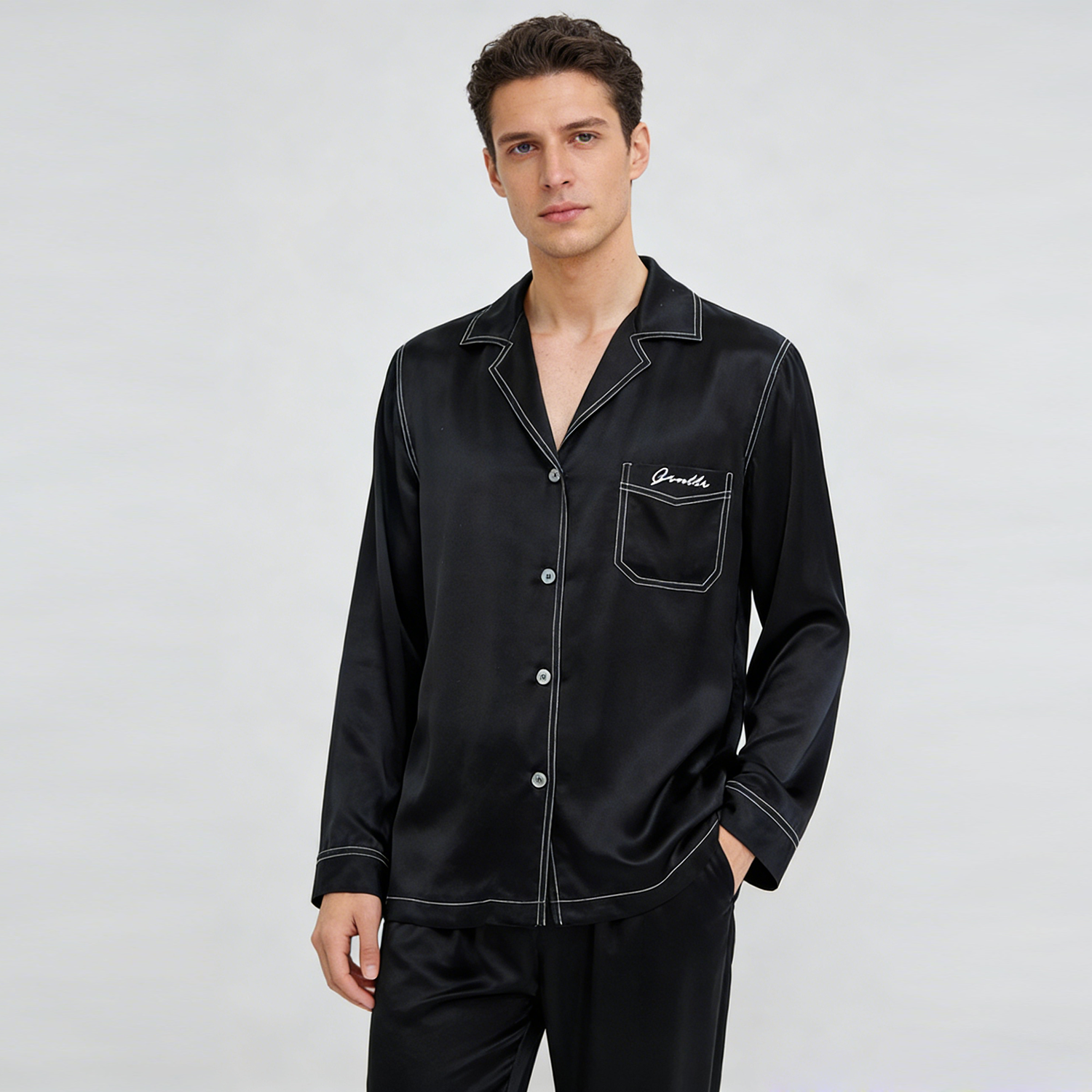 Men's 19 Momme Heavyweight Silk Pajama Set REAL SILK LIFE