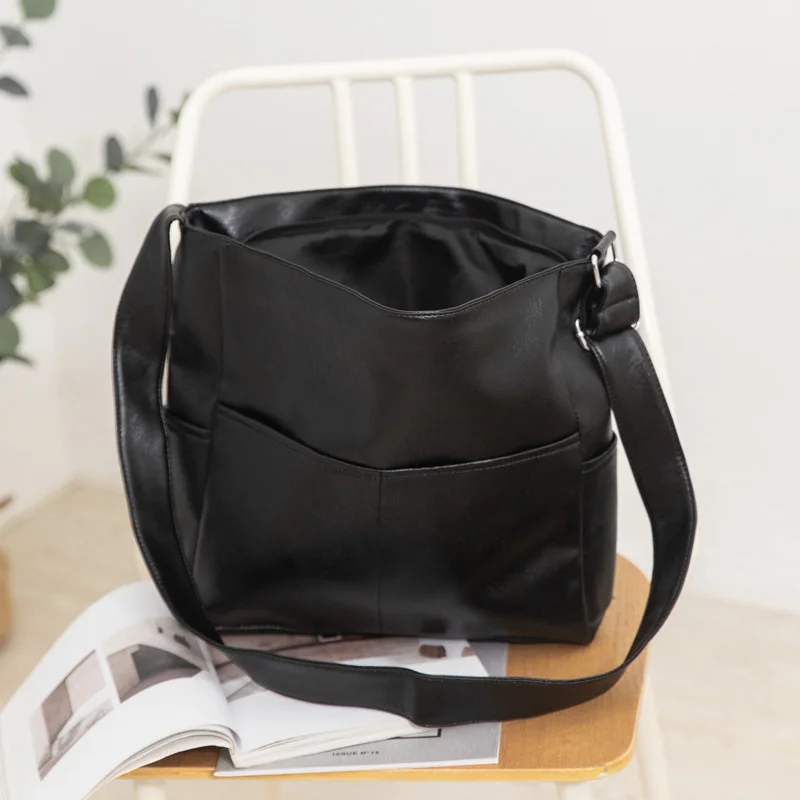 Soft Leather Crossbody Tote