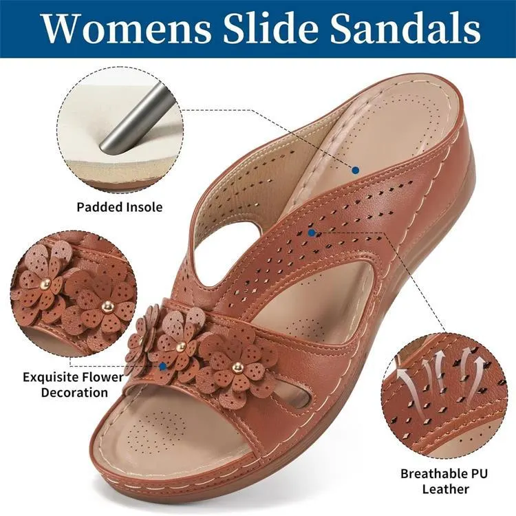 Breakj Breakj The Summer Of 2025, The New Women's Thick-Bottomed Slippers Large-Size Fish Mouth Thick-Bottomed Wearing Beach Shoes Flower Decoration
