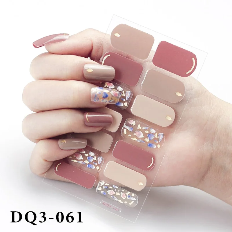 Churchf Nail Stickers Fashion Design Nail Polish Stickers Full Cover Nail Decorations for Manicure Self Adhesive Decals for Nails-Nail Inspo