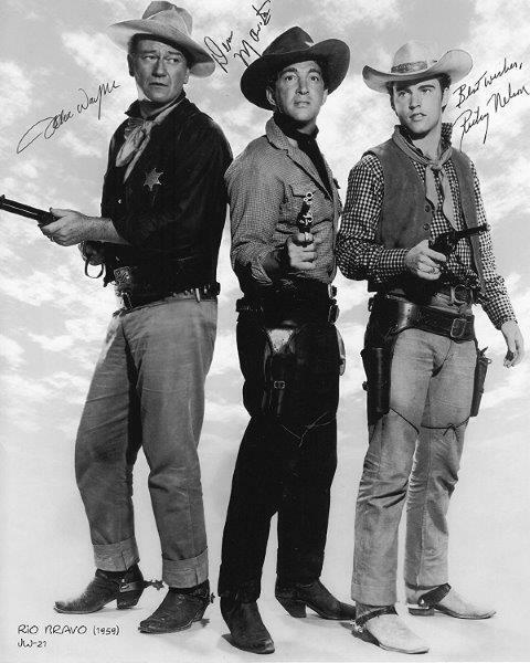 REPRINT - JOHN WAYNE - DEAN MARTIN - RICKY NELSON Rio Bravo Signed 8 x 10 Photo Poster painting