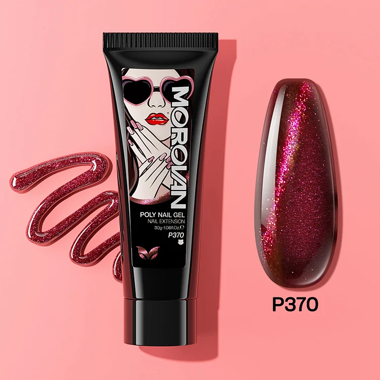 Scarlet Night Red Glitter Cat Eye Poly Nail Gel 30ml