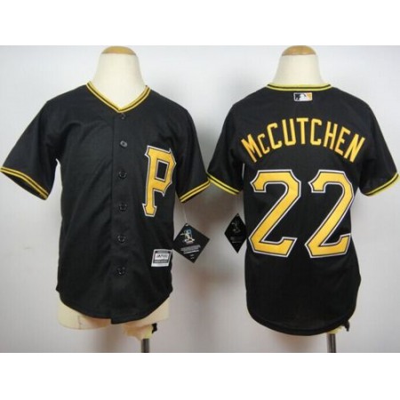 Youth Pittsburgh Pirates #22 Andrew McCutchen Black Cool Base Stitched  MLB Jersey