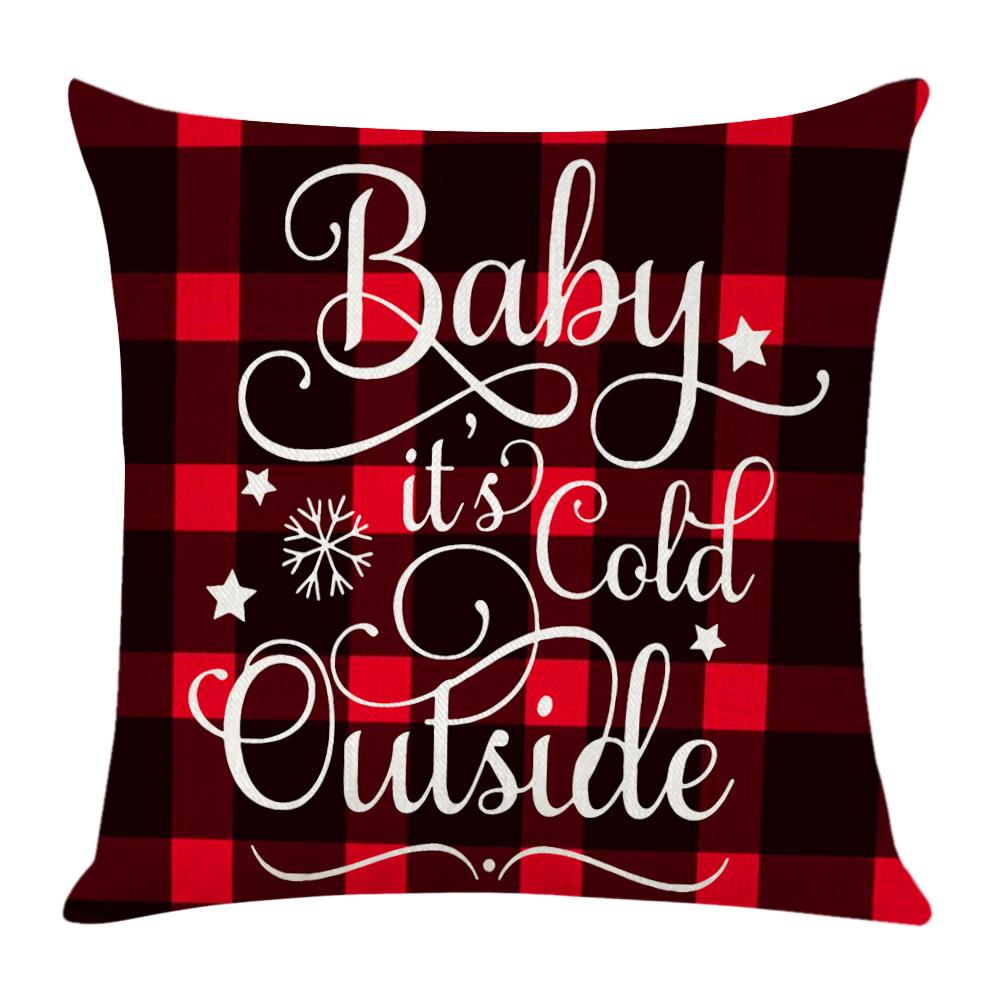 

Christmas Pattern Linen Pillowcase Soft Throw Pillow Case Sofa Cushion (2, 501 Original