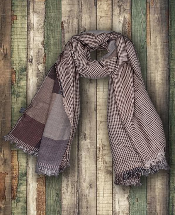 men's plaid scarf autumn and winter warm cotton linen scarf