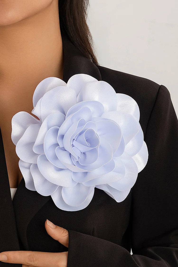 Wedding Satin 3D Rose Flower Brooch Pin 2024 - Xpluswear