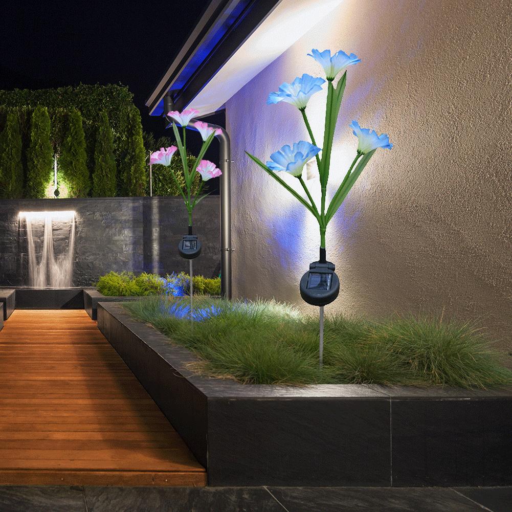 

2Pcs 4LED Solar Simulation Morning Glory Color Changing, 501 Original