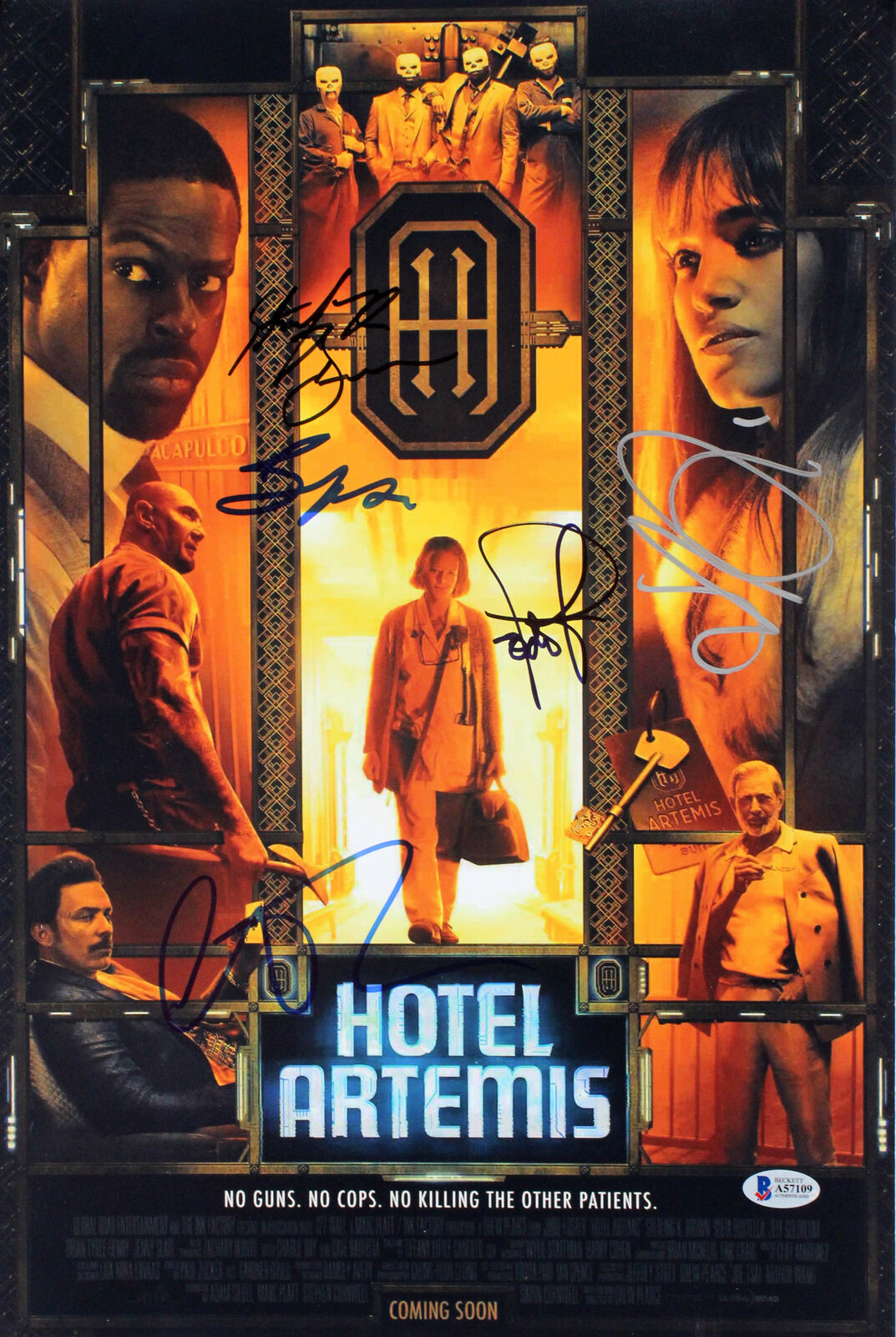 Hotel Artemis (5) Foster, Brown, Henry, Day +1 Signed 12x18 Photo Poster painting BAS #A51709