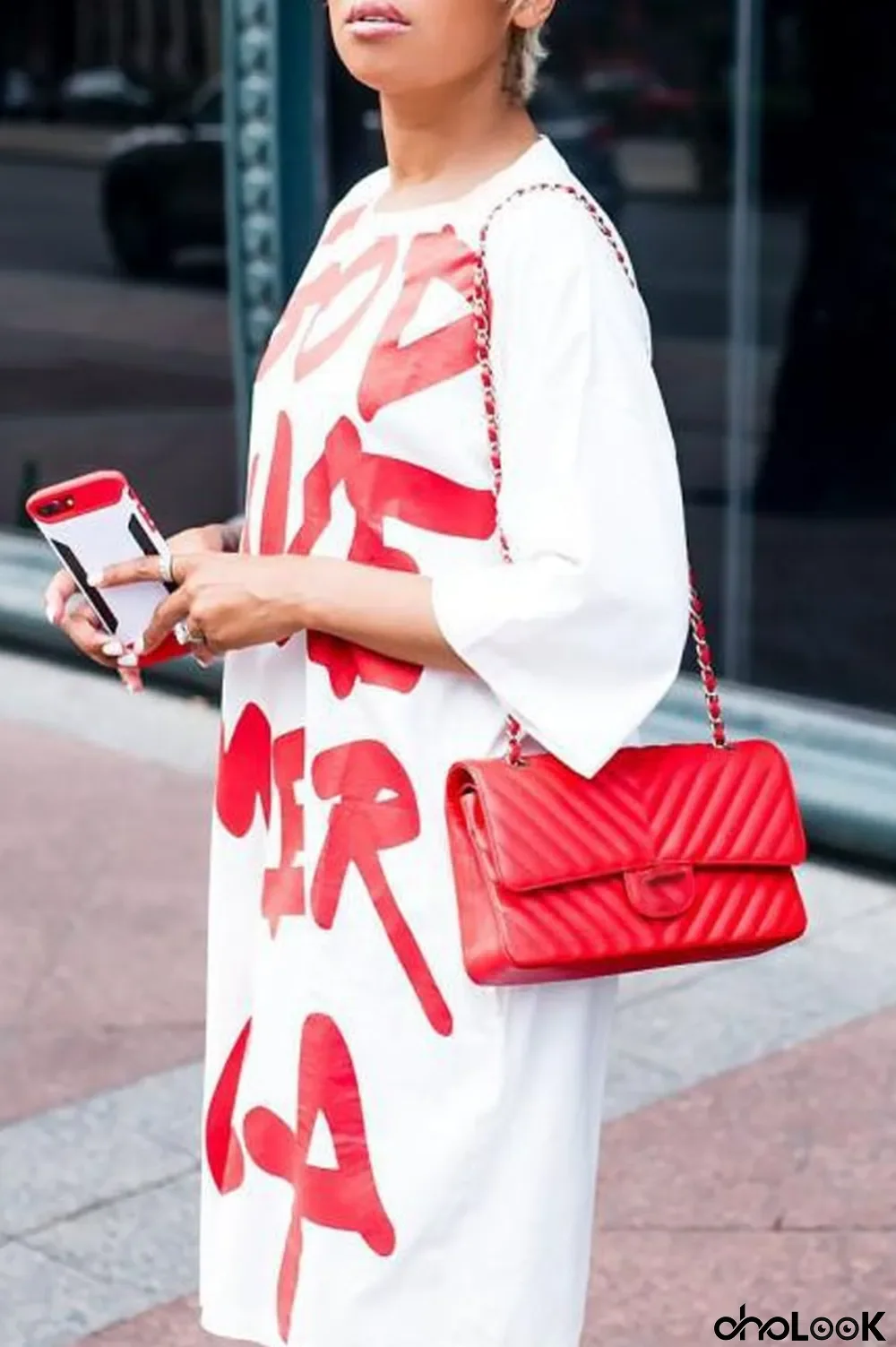 White Polyester Fashion Casual Print Plus Size