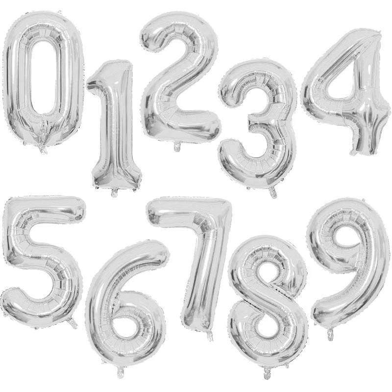 32/40Inch Giant Foil Number Balloons Air Helium Figures Wedding Adult Kids Birthday Party Decoration Supplies 0-9 Digital Globos