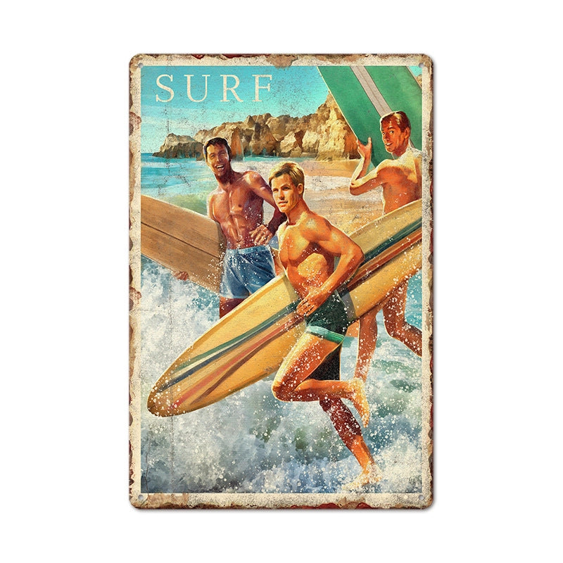 Beach Artistic Letter Landscape Iron Mural Wall Art