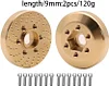 AMK 4pcs RC Brass Wheel Weights, Brass Wheel Hex Hub Adapter for 1.9in / 2.2in Beadlock Wheel Rim 1/10 RC Crawler Car Axial SCX10 Capra TRX4 TRX6 (4pcs 15mm Brass Weights)