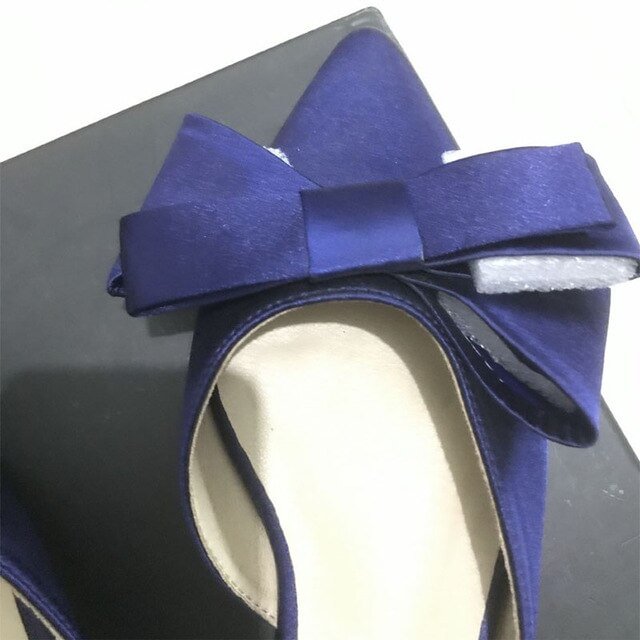 2019 spring and summer women's shoes Korean silk satin Pointed bow tie slippers Baotou flat heel sets semi slippers 921