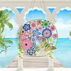 DIY Diamond Painting Art Butterfly Flower Hanging Craft Home Decor Wreath With Lamp String Kit