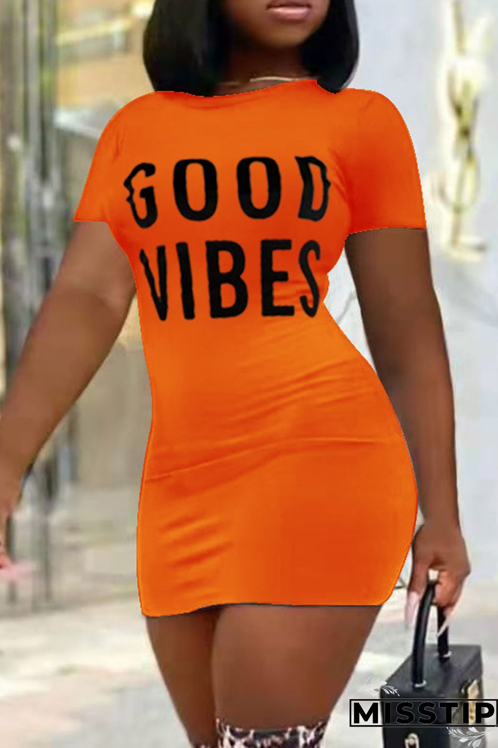 Army Green Casual Street Print Patchwork O Neck Straight Dresses