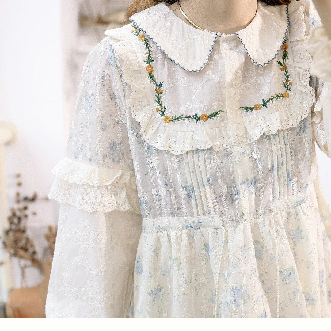 Women's Lace Long Sleeve Scoop Neck Maxi Dress