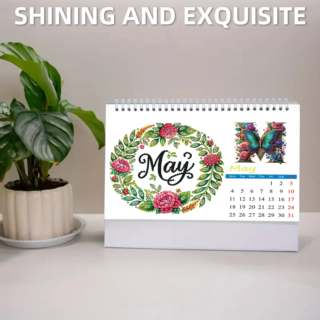 2026 Calendar Diamond Painting Kit DIY Diamond Art Desk Calendar for Home Office