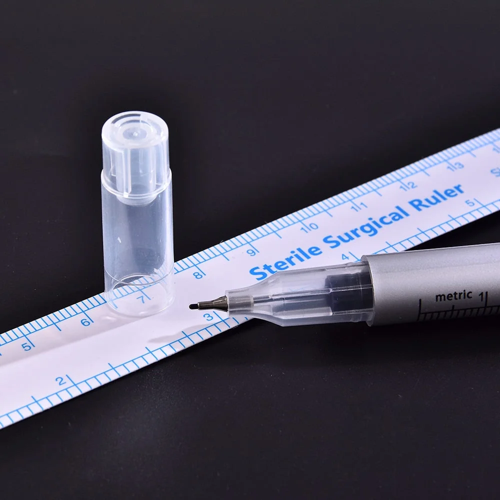Double Head Eyebrow Tattoo Skin Marker Pen Tool Accessories Tattoo Marker Pen With Measuring Ruler Microblading Positioning