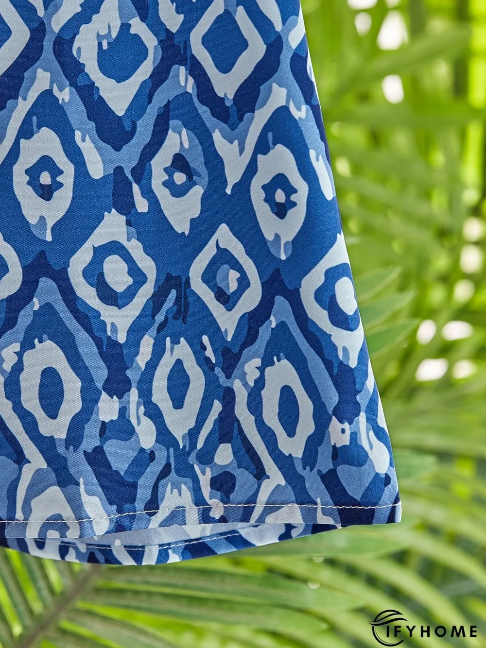 Women's Holiday Weekend Geometric Buttoned V Neck 3/4 Sleeve Casual shirt | IFYHOME