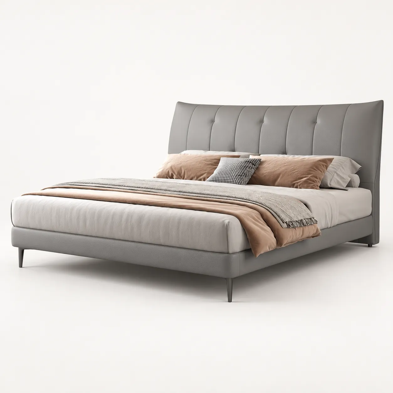 Upholstered Bed 235425 — white studio view