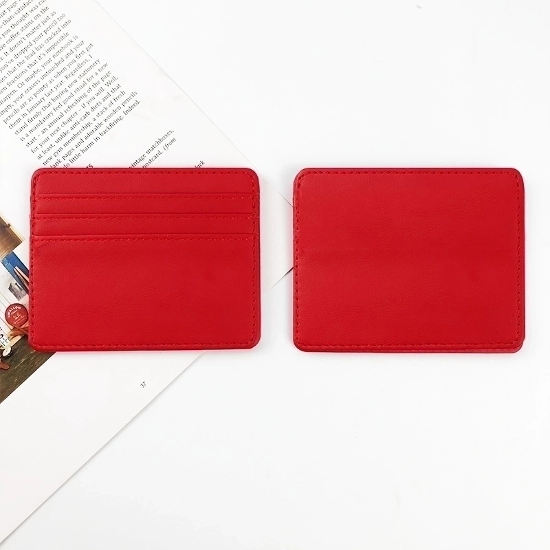 Unisex Solid Color Pu Leather Open Card Holders