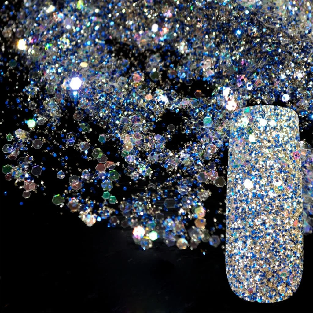 Snow White Glitter Nail Art Tool DIY Glitter Mix Manicure 3D Powder Small Pentagon Sequins Nail Supplies Decoration 270-Nail Inspo