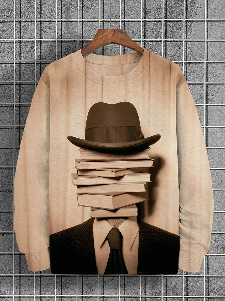 Men's Book Gentleman Print Casual Sweatshirt