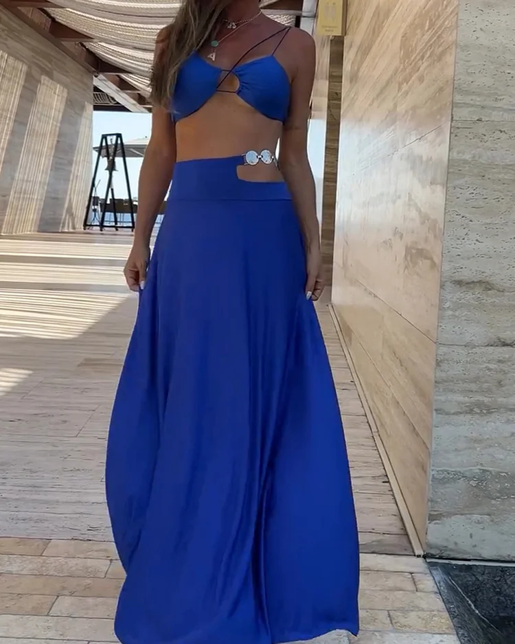 Women's solid color skirt holiday suit