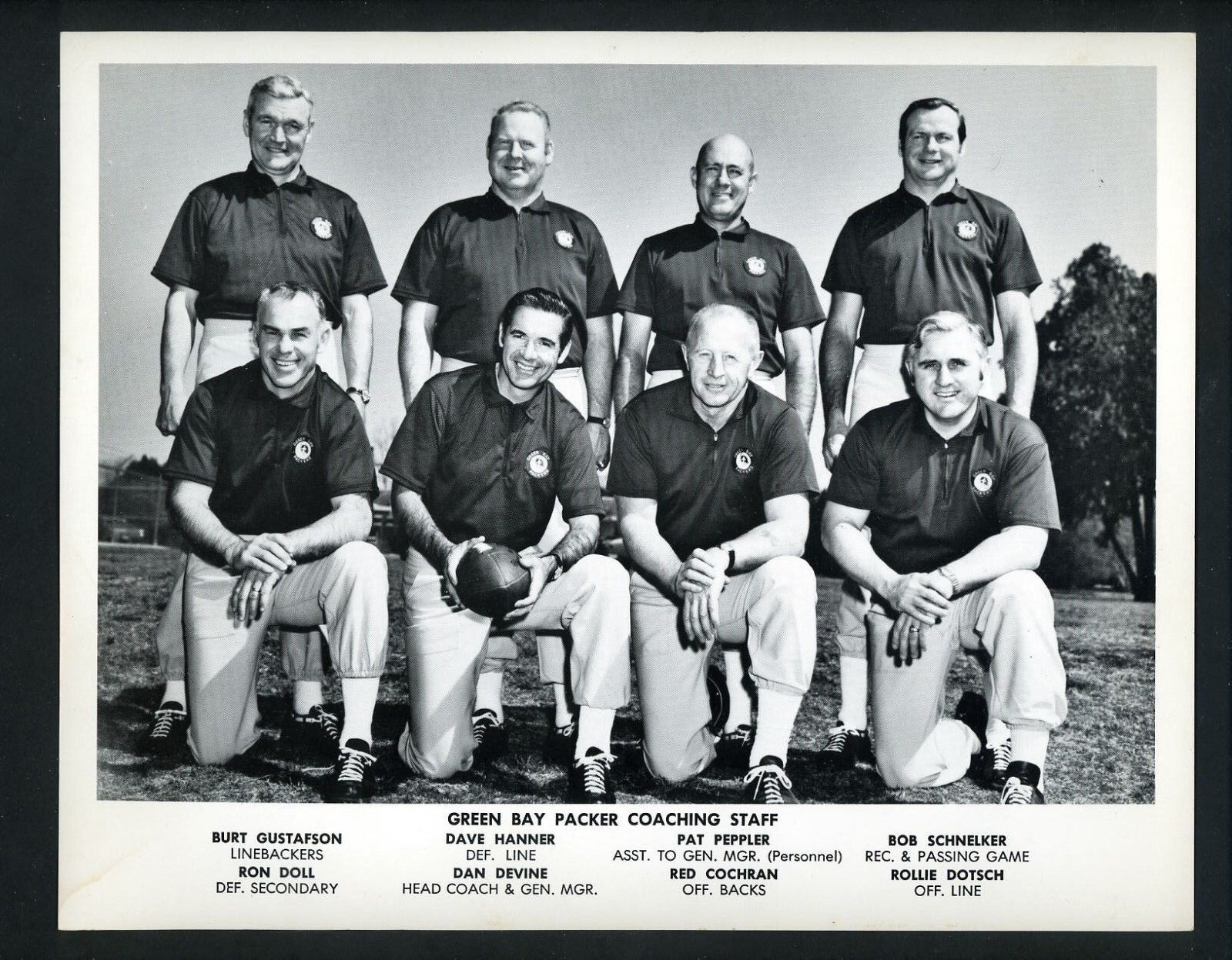 Green Bay Packers Dan Devine circa 1970's Coaching Staff Team Issued Press Photo Poster painting