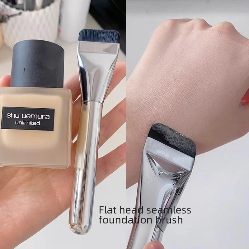 Korean Type Foundation Brush Flat Head Type Brush Base Makeup Refreshing Hand Foundation Liquid Seamless Mic Brush Makeup Brush