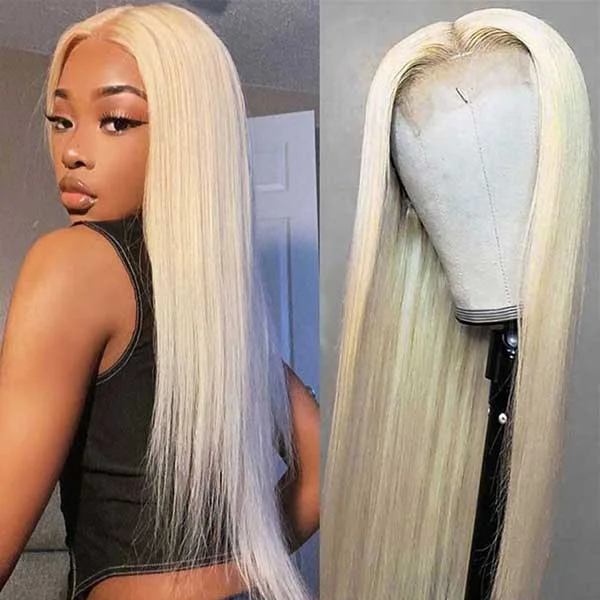 613 Blonde 4x4 Lace Closure Wig Human Hair Wigs Pre Plucked Straight Human Hair