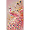 Diamond Painting -DIY Full Round Drill Pink Peacock(70*40 CM)