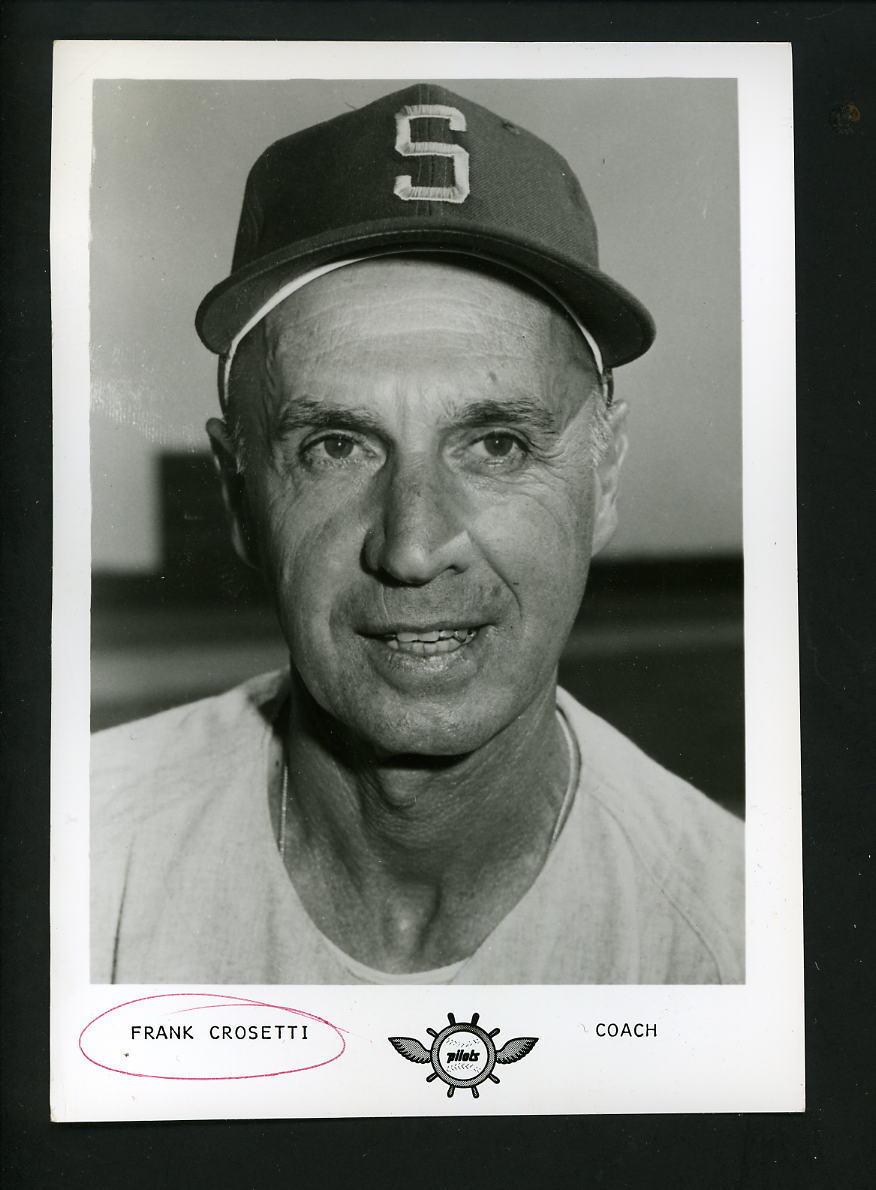 Frank Crosetti RARE Seattle PILOTS 1969 Press Wire Photo Poster painting