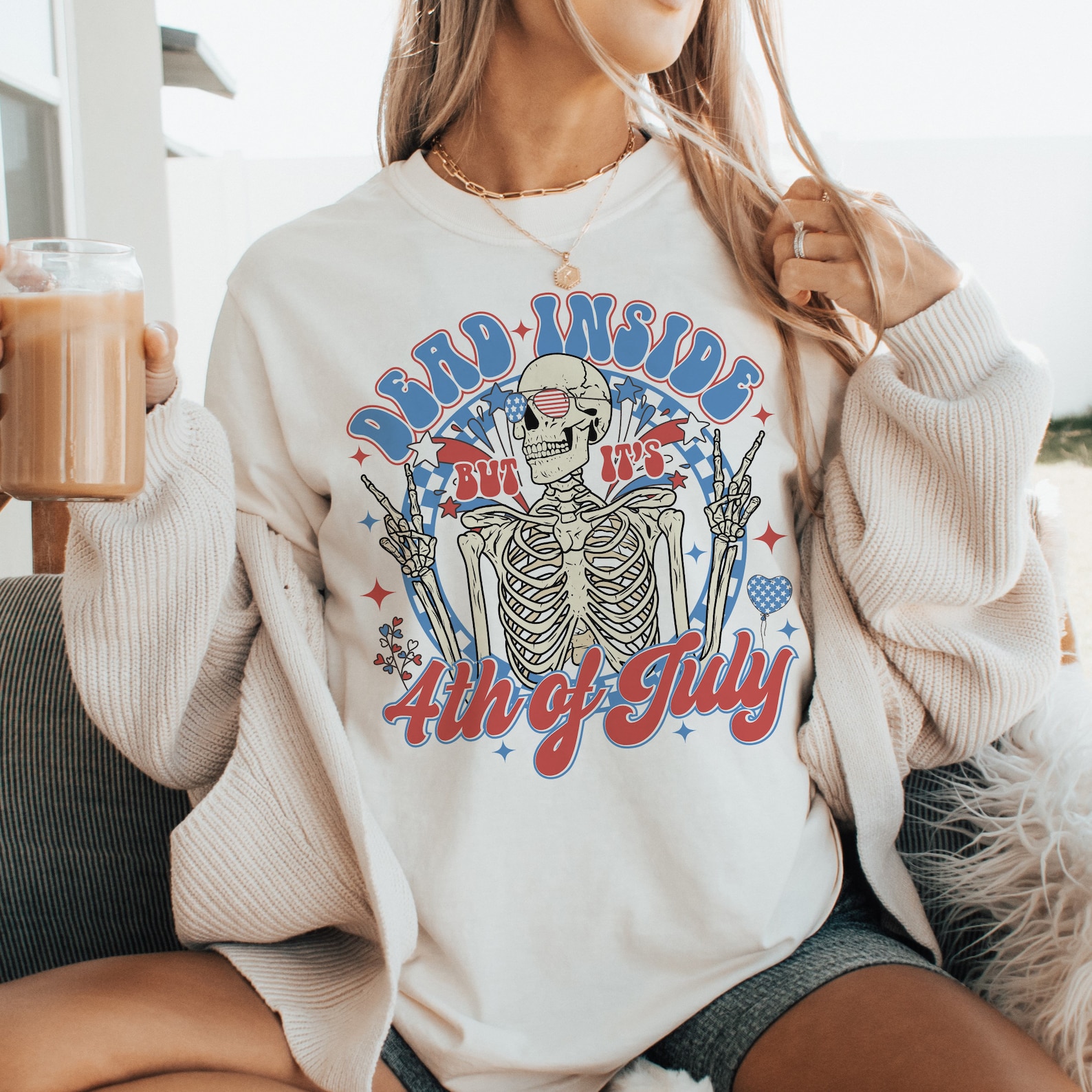 Loveyoufancy Dead Inside, 4th of July Shirt