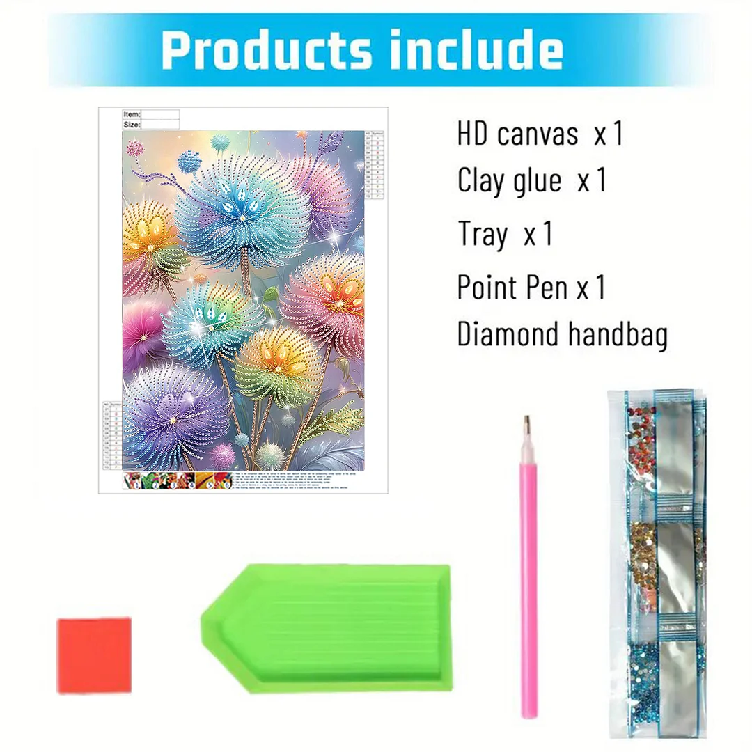 Dreamy Dandelion - Partial Special Shaped Drill Diamond Painting Kits Gift (Canvas|30*40cm)