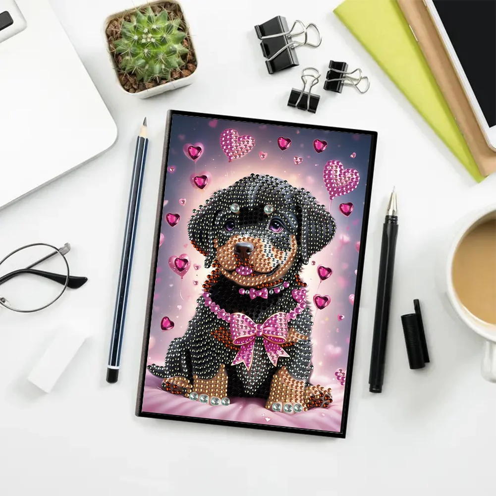 Puppy Special Shaped A5 5D DIY Diamond Art Painting Notebook Kit for Friends