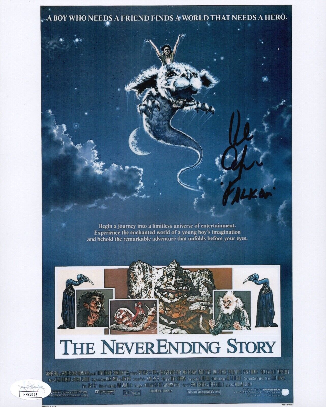 ALAN OPPENHEIMER Signed FALKOR 8x10 Photo Poster painting The NeverEnding Story JSA COA Cert