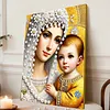 Mother of God DIY Special Shape Drill Pearl Gem Diamond Art Painting Kit with Frame 30x40cm Pearl Art Painting Set for Adults Beginners Home Decor