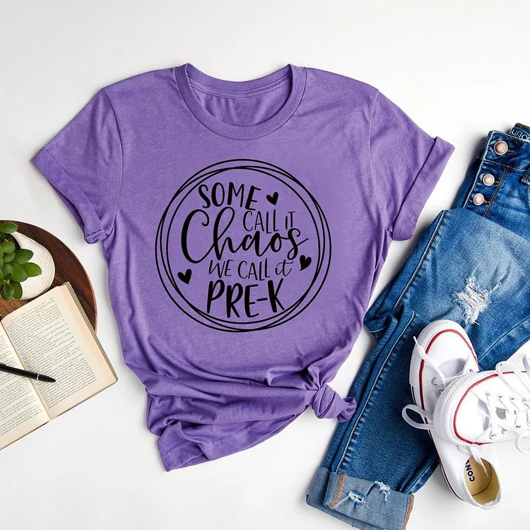 ANB - Some Call it Chaos We Call it Pre-K  Book Lovers Tee-06712