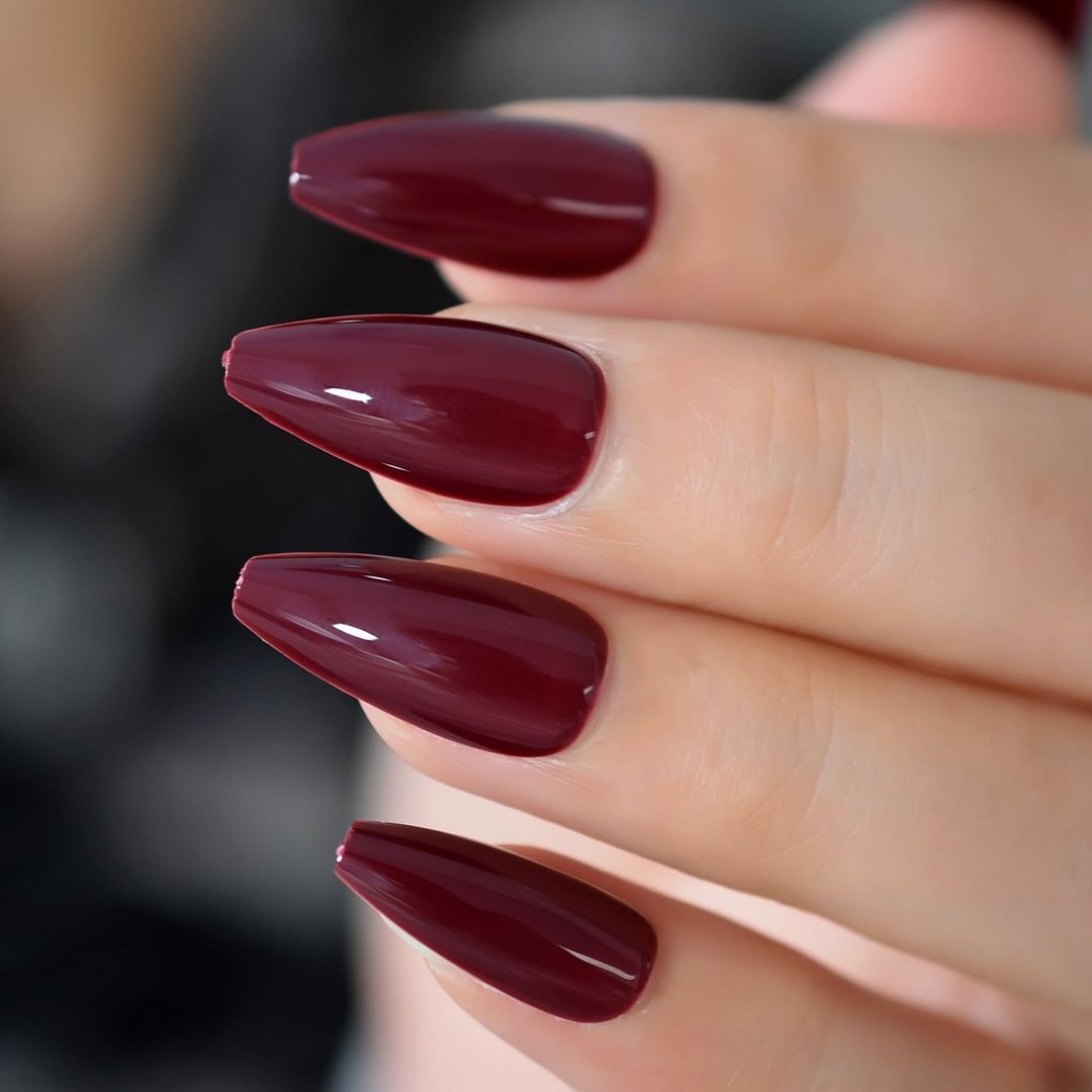 Medium Nails Glossy Manicure Fake Nails Coffin Pure Color Chooseful UV Nails False Fingernails Tips Supplies For Profrssionals