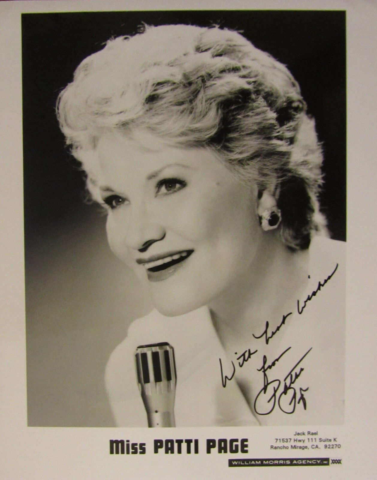 PATTI PAGE AUTOGRAPHED SIGNED 8 x 10 Photo Poster painting w/COA TRADITIONAL POP MUSIC