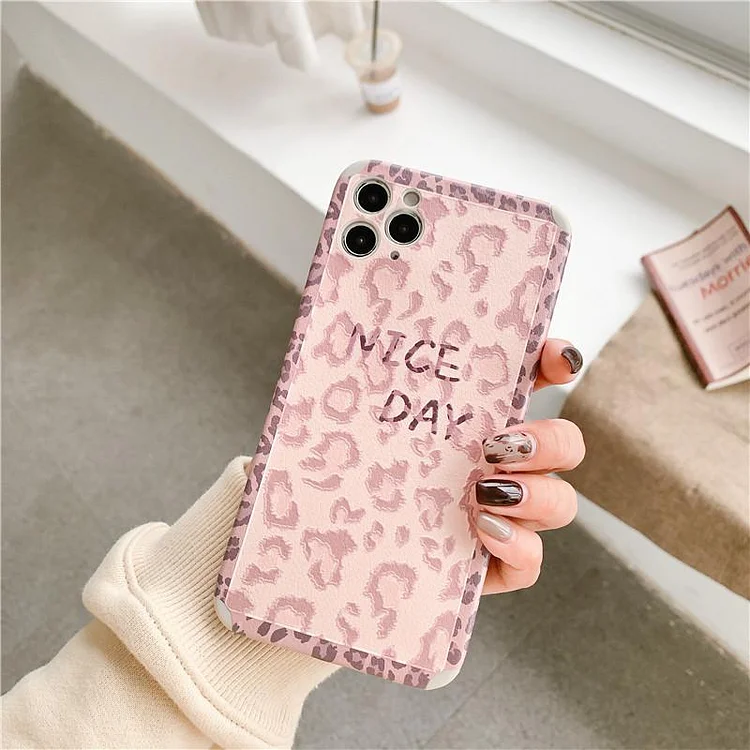 Pink Leopard Grain Phone Case