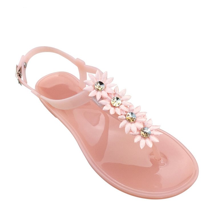 Clear Shoes Ladies Buckle PVC Jelly Shoes Outdoor Beach Vacation Sandals 2022 New Simple Trendy Flat Shoes Women Chaussure Femme - Shop Trendy Women's Fashion | TeeYours