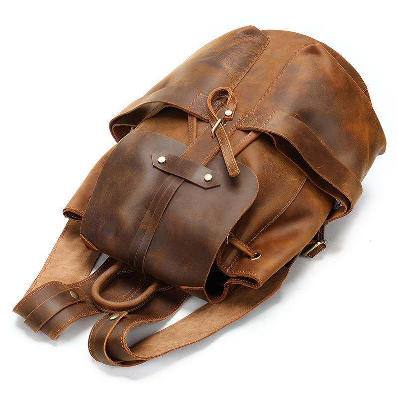 Unisex Creative Leather Large-Capacity Business Casual Backpack