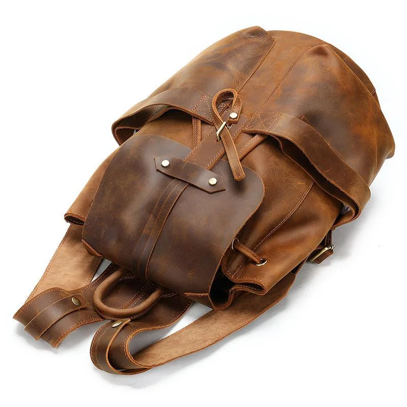 Unisex Creative Leather Large-Capacity Business Casual Backpack