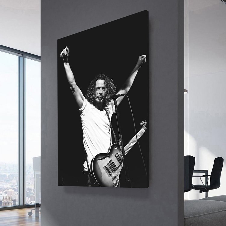Audioslave Chris Cornell playing Guitar solo Canvas Wall Art