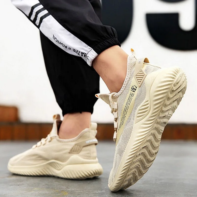 White Shoes For Men Mesh Breathable Platform Sole Sneakers For Men Top-quality Vulcanized Shoes Free Shipping Men's Shoes Tenis