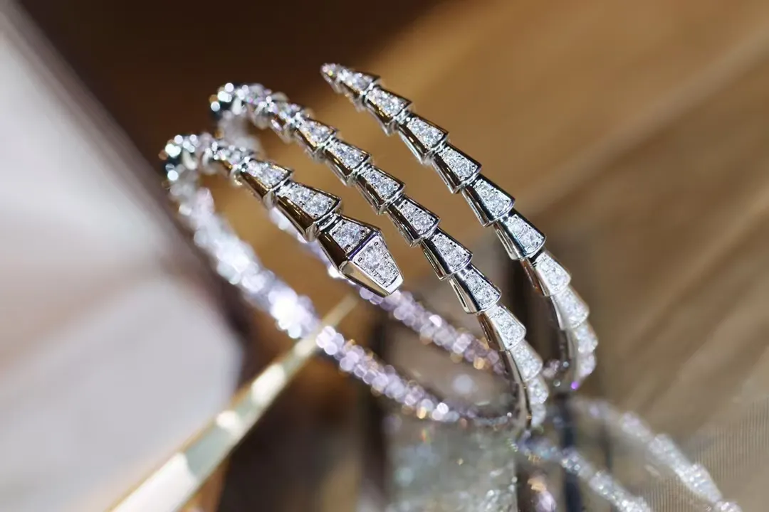 Bvlgari Serpenti Viper Bangle Bracelet - Full Diamond