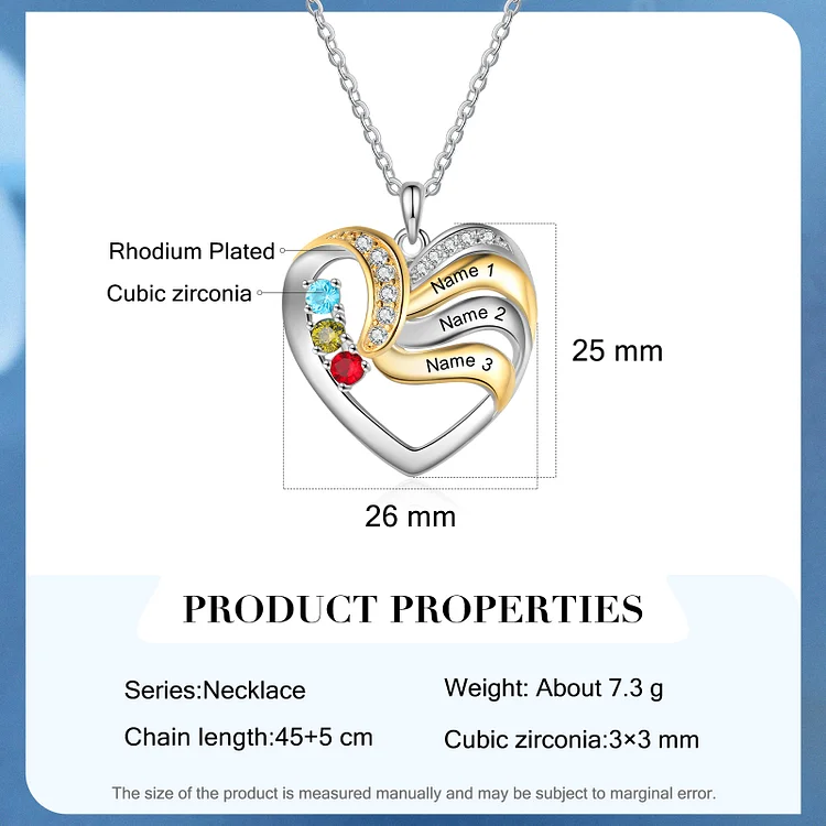 Open Heart Promise Phrase Personalised Necklace with Birthstone -  AMAZINGNECKLACE.COM